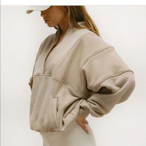 Joah Brown Retro Half Zip in Desert Sand